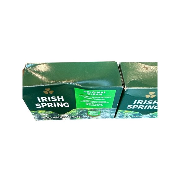 Irish Spring 2 Original Clean Deodorant Soap Bars Fresh Flaxseed - Picture 2 of 3